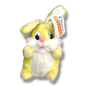 Vintage Gerber Cuddlies Yellow White Bunny Rabbit Stuffed Animal Toy w/Tag